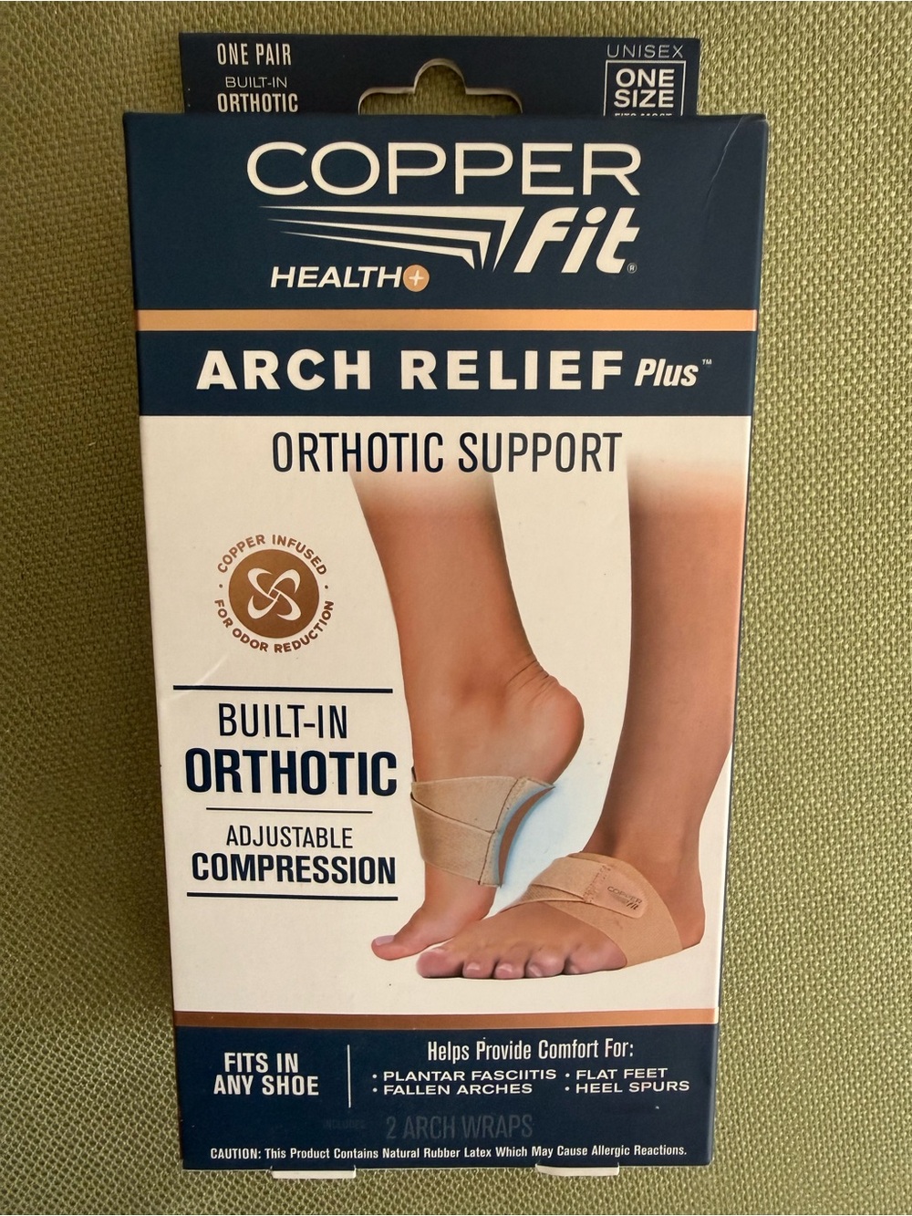🌞 4/$20 Copper Fit Arch Relief Plus Built-In Orthotic Support Beige Unisex